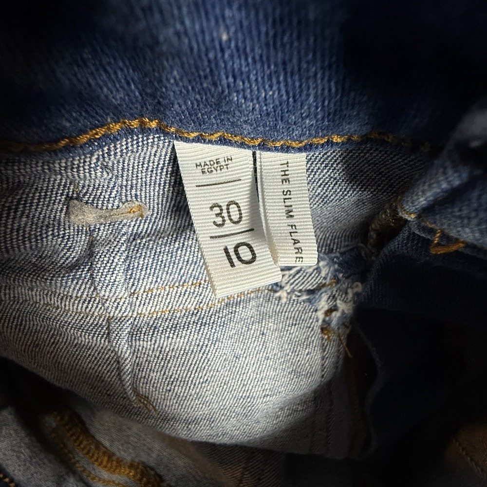 LOFT Women's 10 Slim Flare Jeans Blue High Rise Stretch Casual Denim Boho Y2K - Picture 4 of 11